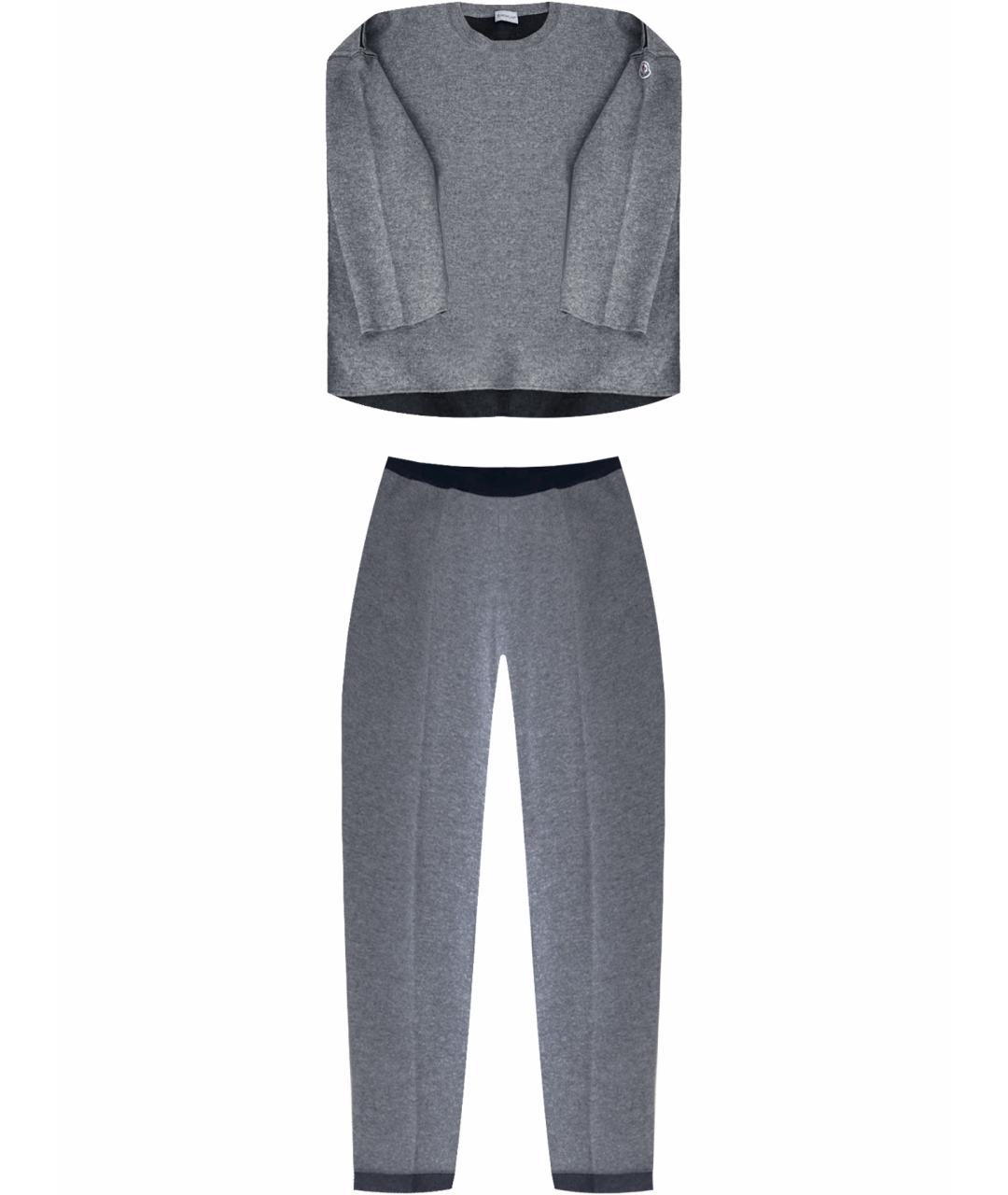 MONCLER Серый шерстяной костюм с брюками, фото 1