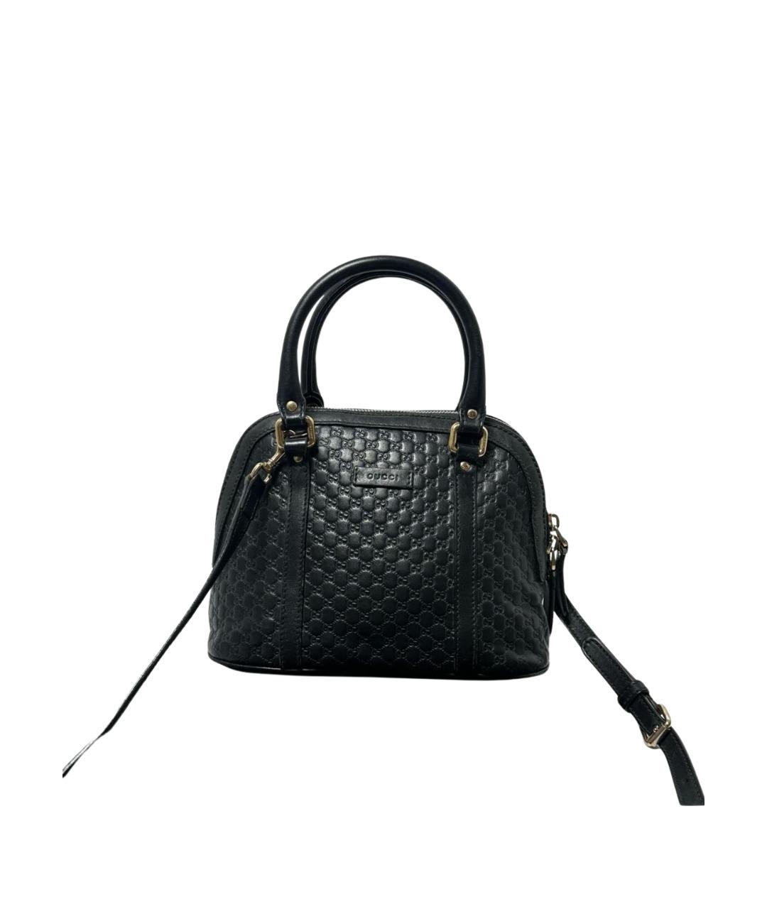 GUCCI Черная кожаная сумка с короткими ручками, фото 1