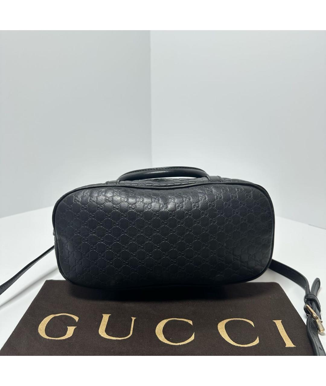 GUCCI Черная кожаная сумка с короткими ручками, фото 5