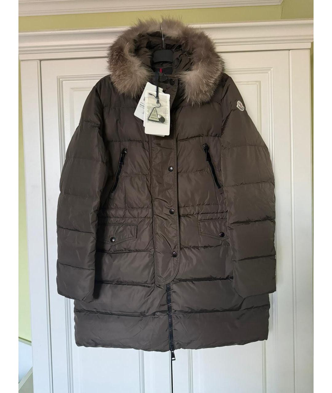 MONCLER Коричневый пуховик, фото 9