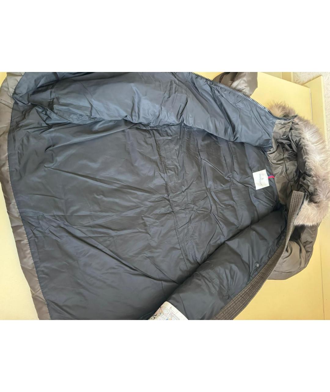 MONCLER Коричневый пуховик, фото 4