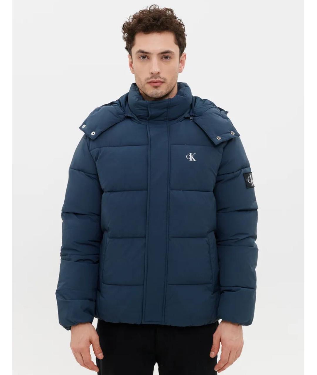 CALVIN KLEIN Синий полиэстеровый пуховик, фото 8