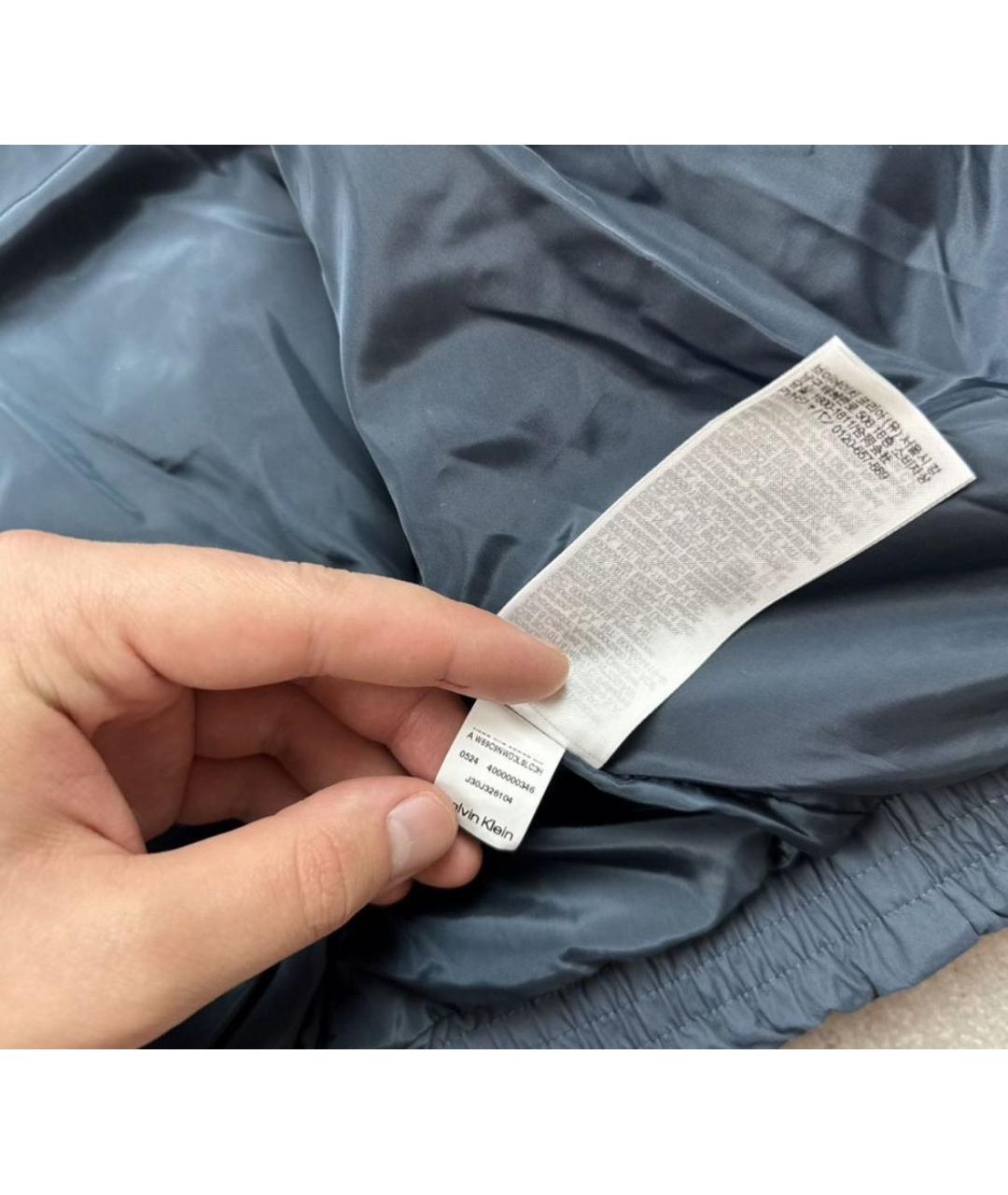 CALVIN KLEIN Синий полиэстеровый пуховик, фото 6