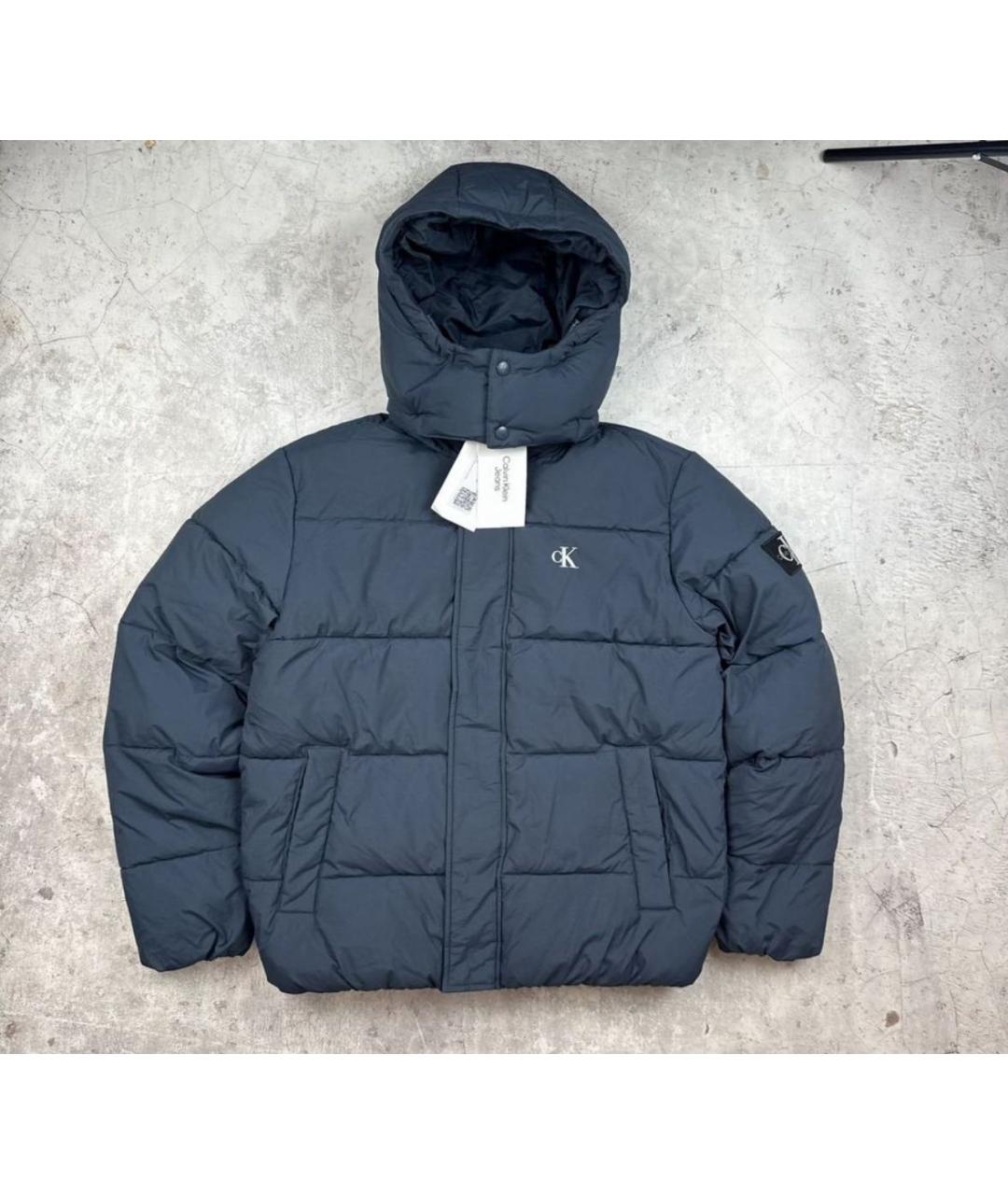 CALVIN KLEIN Синий полиэстеровый пуховик, фото 9