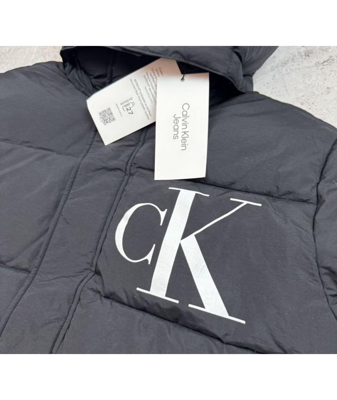 CALVIN KLEIN Черный полиэстеровый пуховик, фото 2