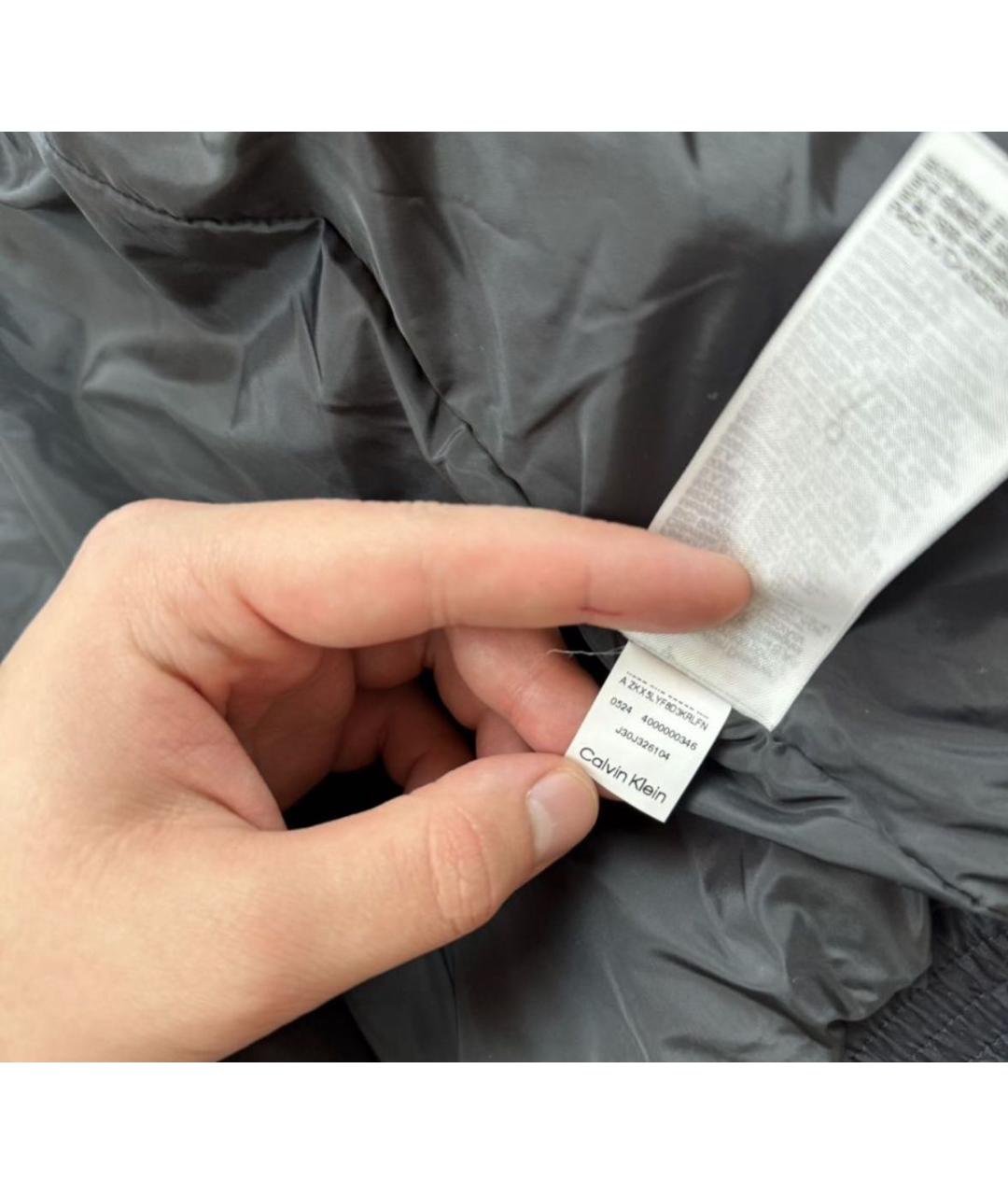 CALVIN KLEIN Черный полиэстеровый пуховик, фото 6