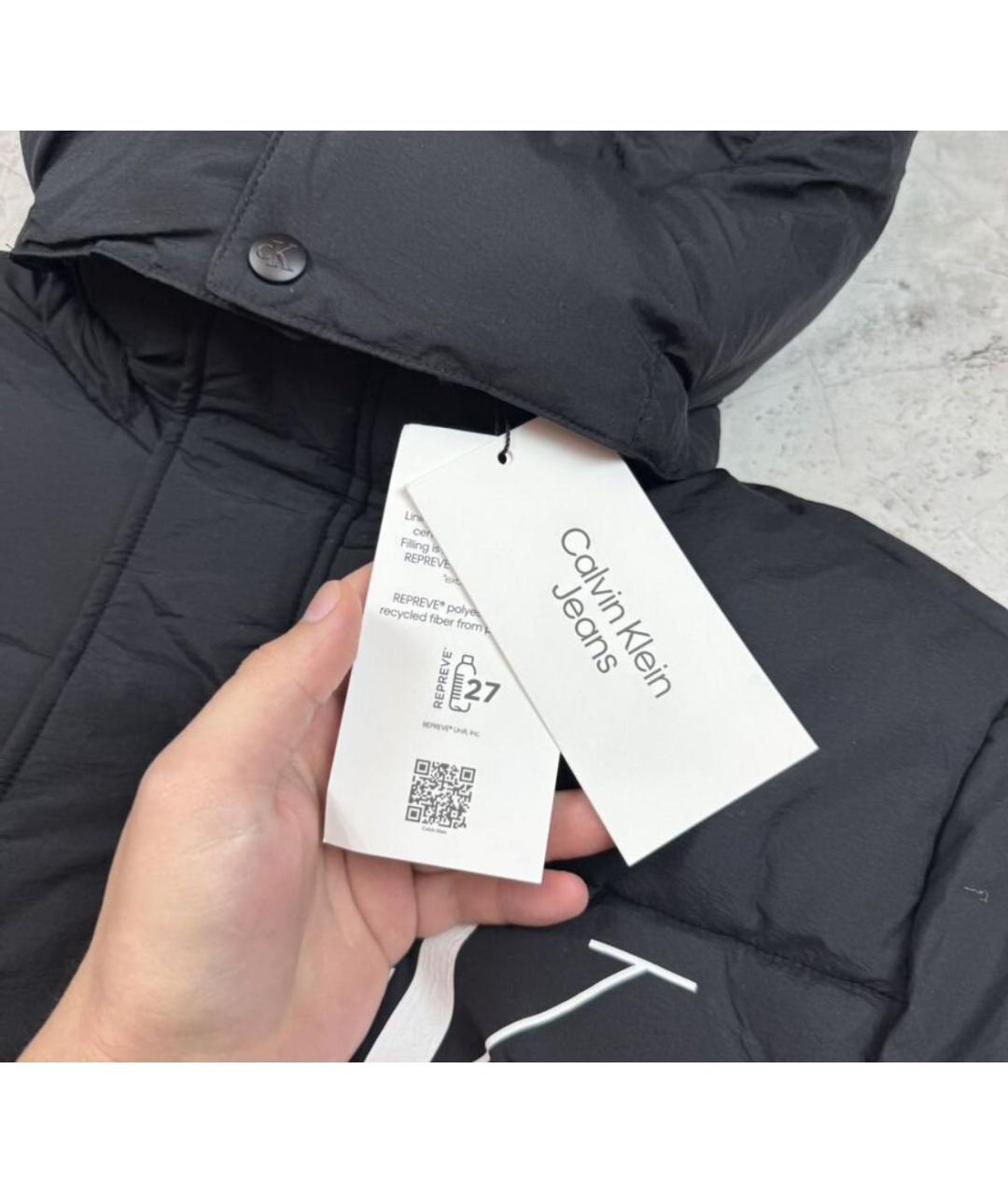 CALVIN KLEIN Черный пуховик, фото 4
