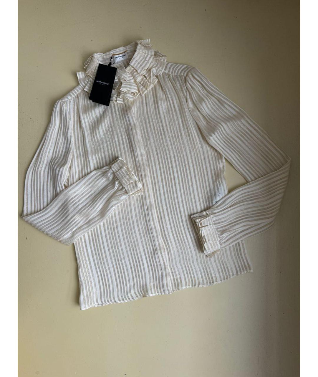 SAINT LAURENT Бежевая блузы, фото 5