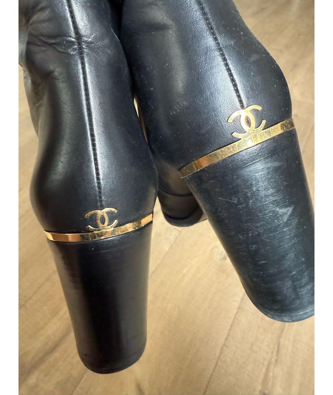 CHANEL Черные кожаные полусапоги, фото 5