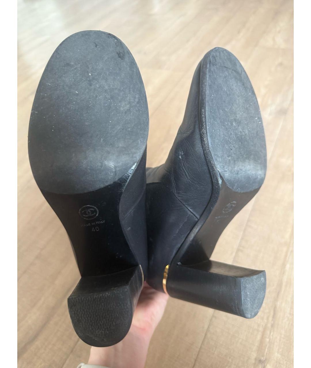 CHANEL Черные кожаные полусапоги, фото 7