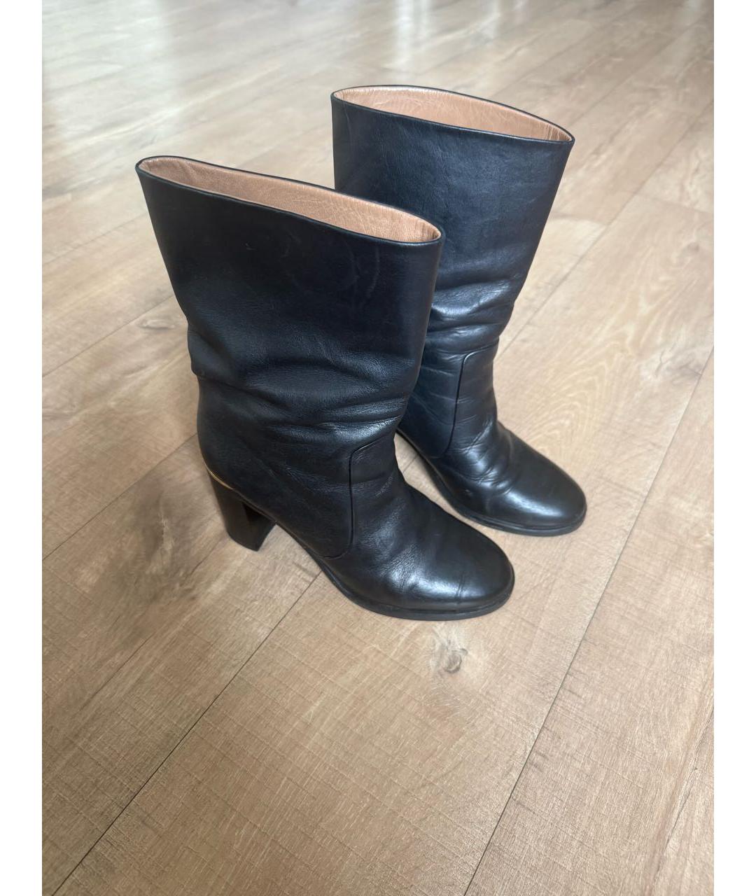 CHANEL Черные кожаные полусапоги, фото 3