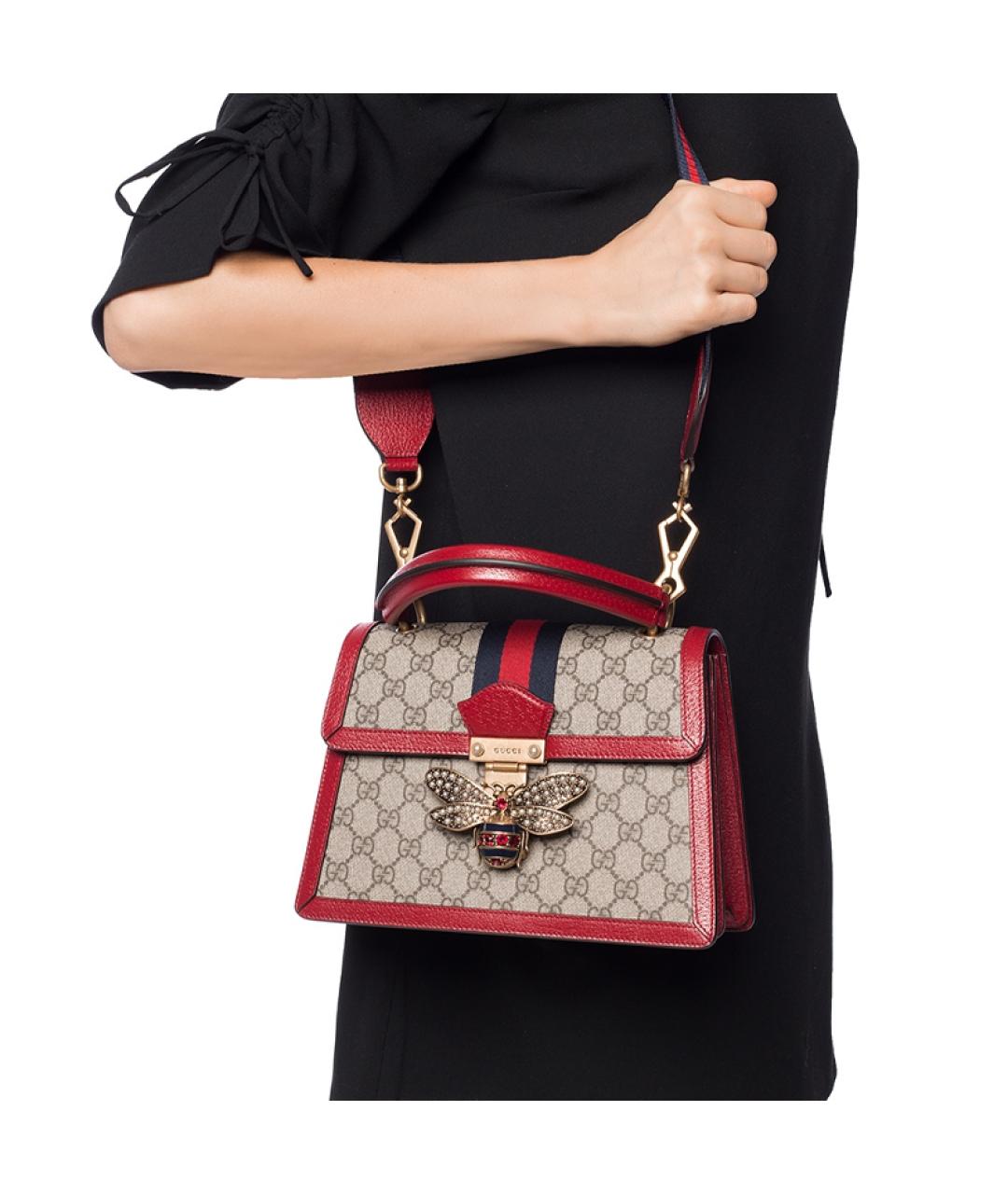 GUCCI Красная тканевая сумка через плечо, фото 8