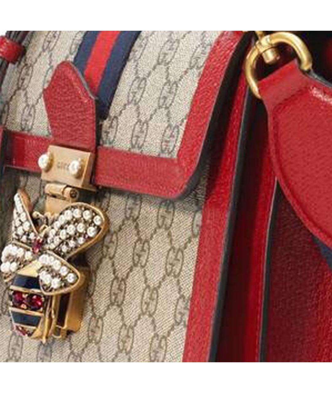 GUCCI Красная тканевая сумка через плечо, фото 6