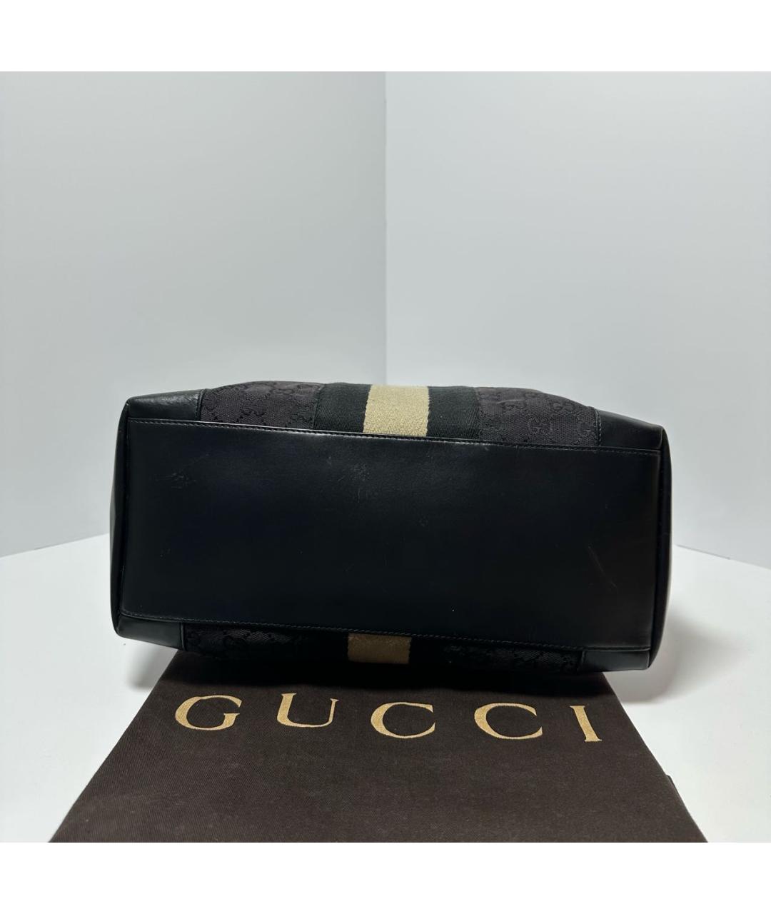 GUCCI Черная тканевая сумка тоут, фото 3