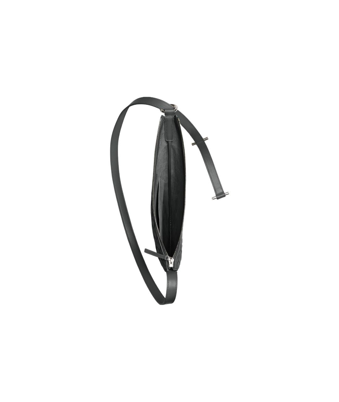 BOTTEGA VENETA Черная кожаная сумка на плечо, фото 2