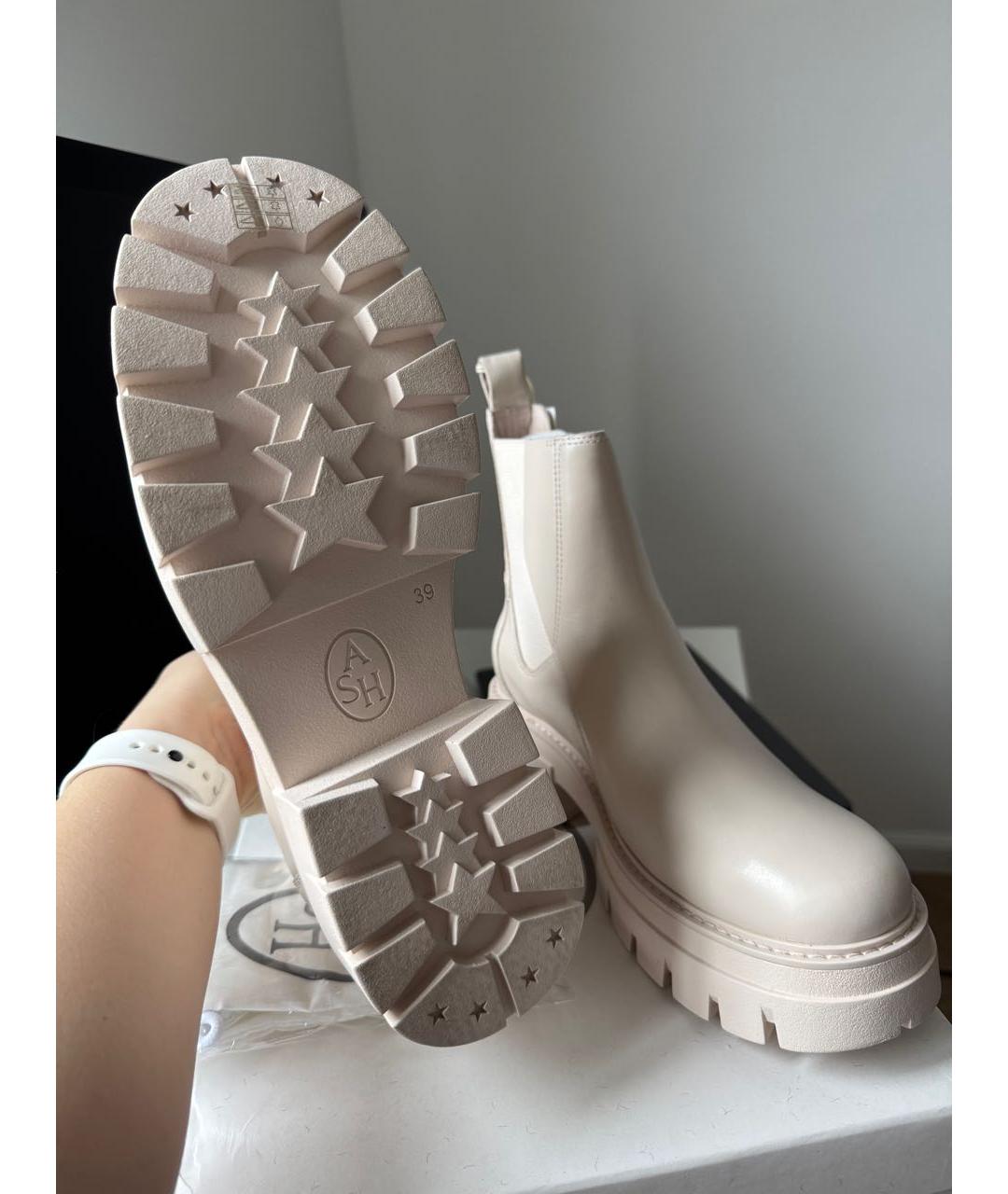 ASH Бежевые кожаные полусапоги, фото 4