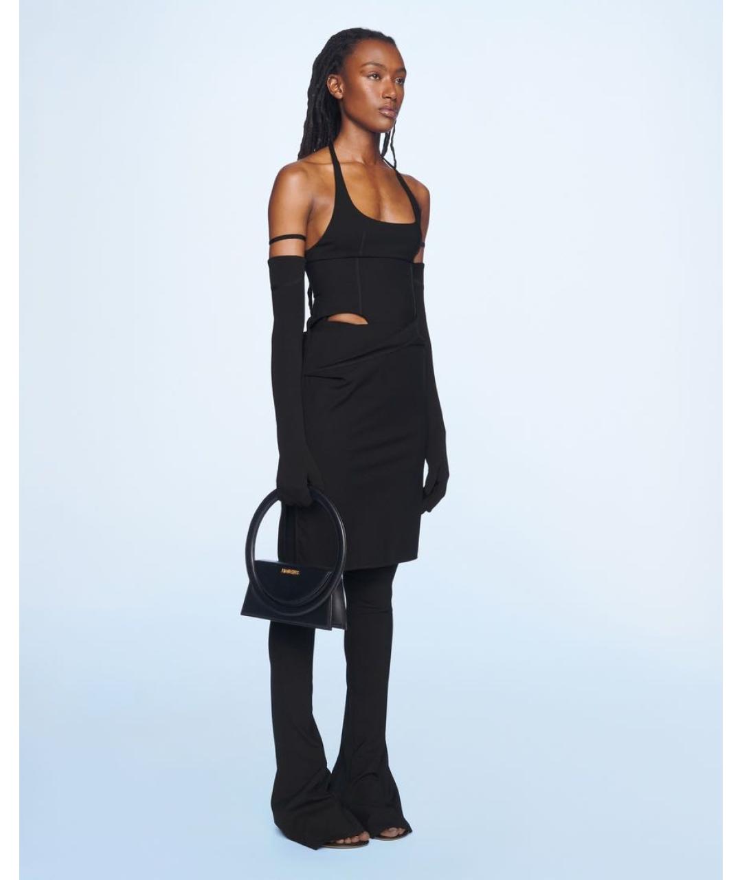 JACQUEMUS Черное шерстяное коктейльное платье, фото 2