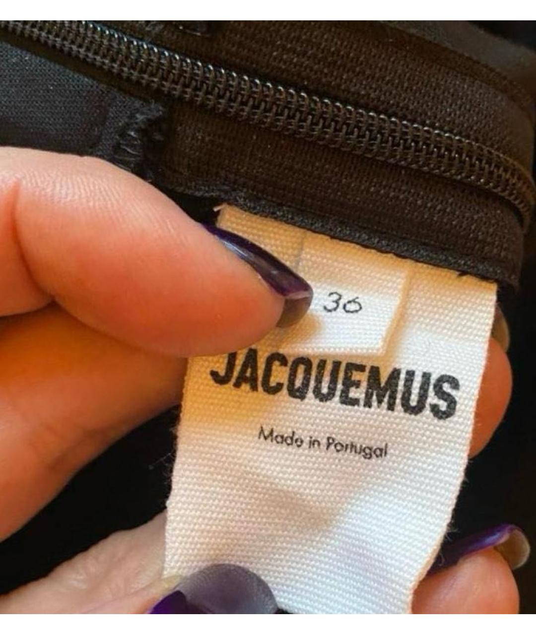 JACQUEMUS Черное шерстяное коктейльное платье, фото 7