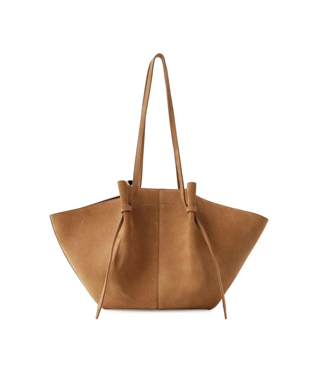 YUZEFI Горчичная замшевая сумка тоут, фото 1