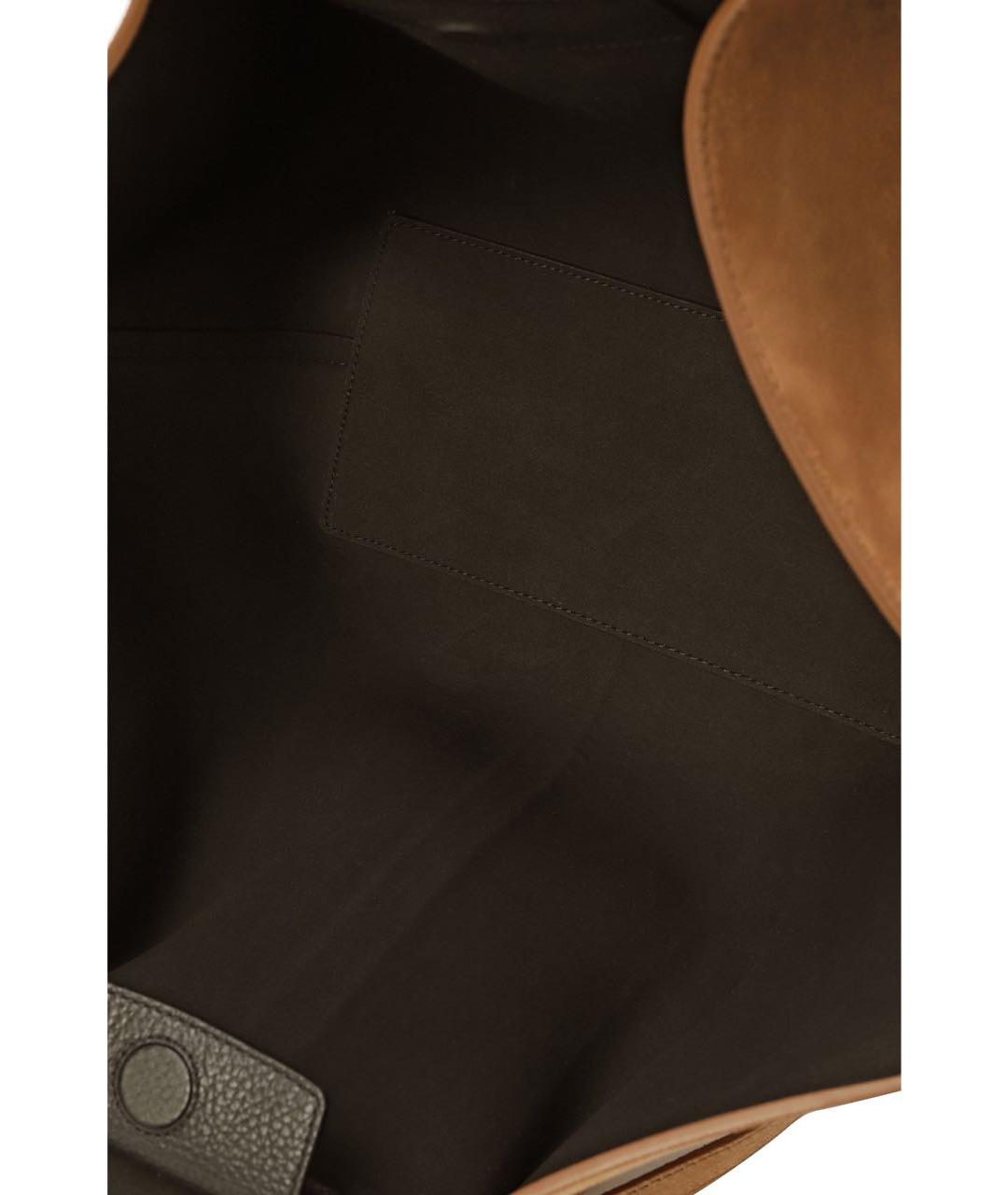 YUZEFI Горчичная замшевая сумка тоут, фото 4