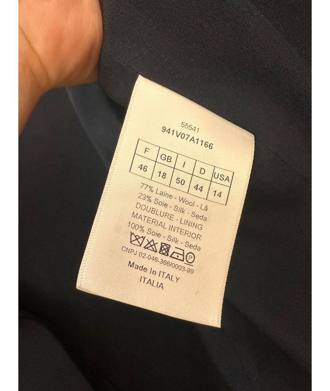 CHRISTIAN DIOR Черный шерстяной жакет/пиджак, фото 4