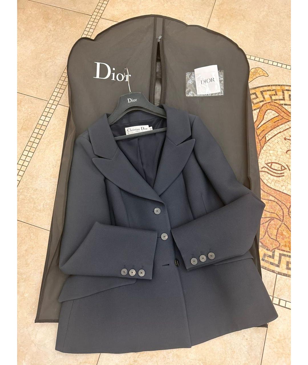 CHRISTIAN DIOR Черный шерстяной жакет/пиджак, фото 3