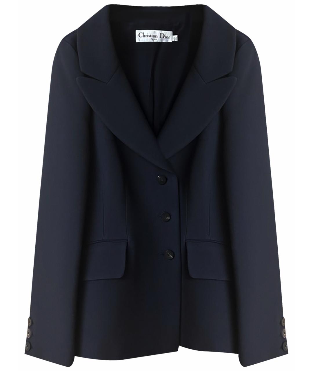 CHRISTIAN DIOR Черный шерстяной жакет/пиджак, фото 1