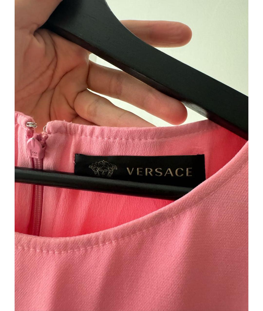 VERSACE Розовое вискозное повседневное платье, фото 3