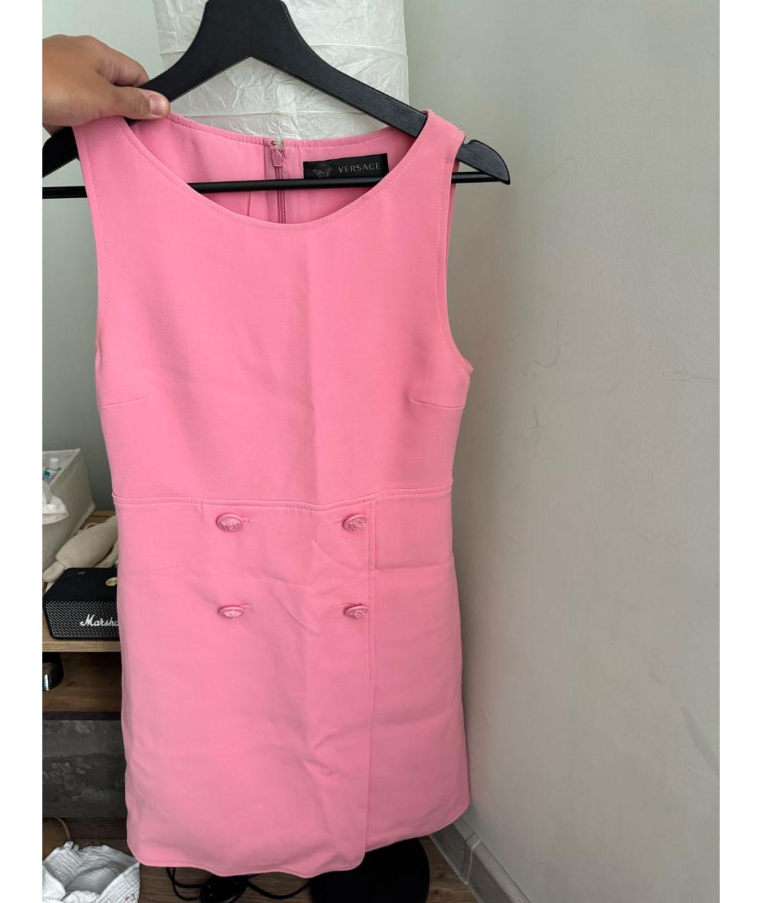 VERSACE Розовое вискозное повседневное платье, фото 4