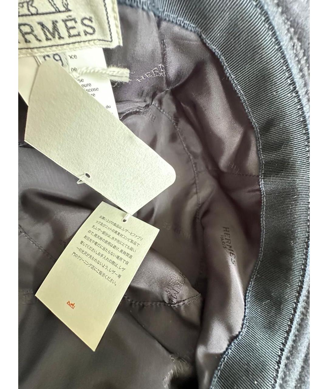 HERMES Антрацитовая кашемировая шляпа, фото 7