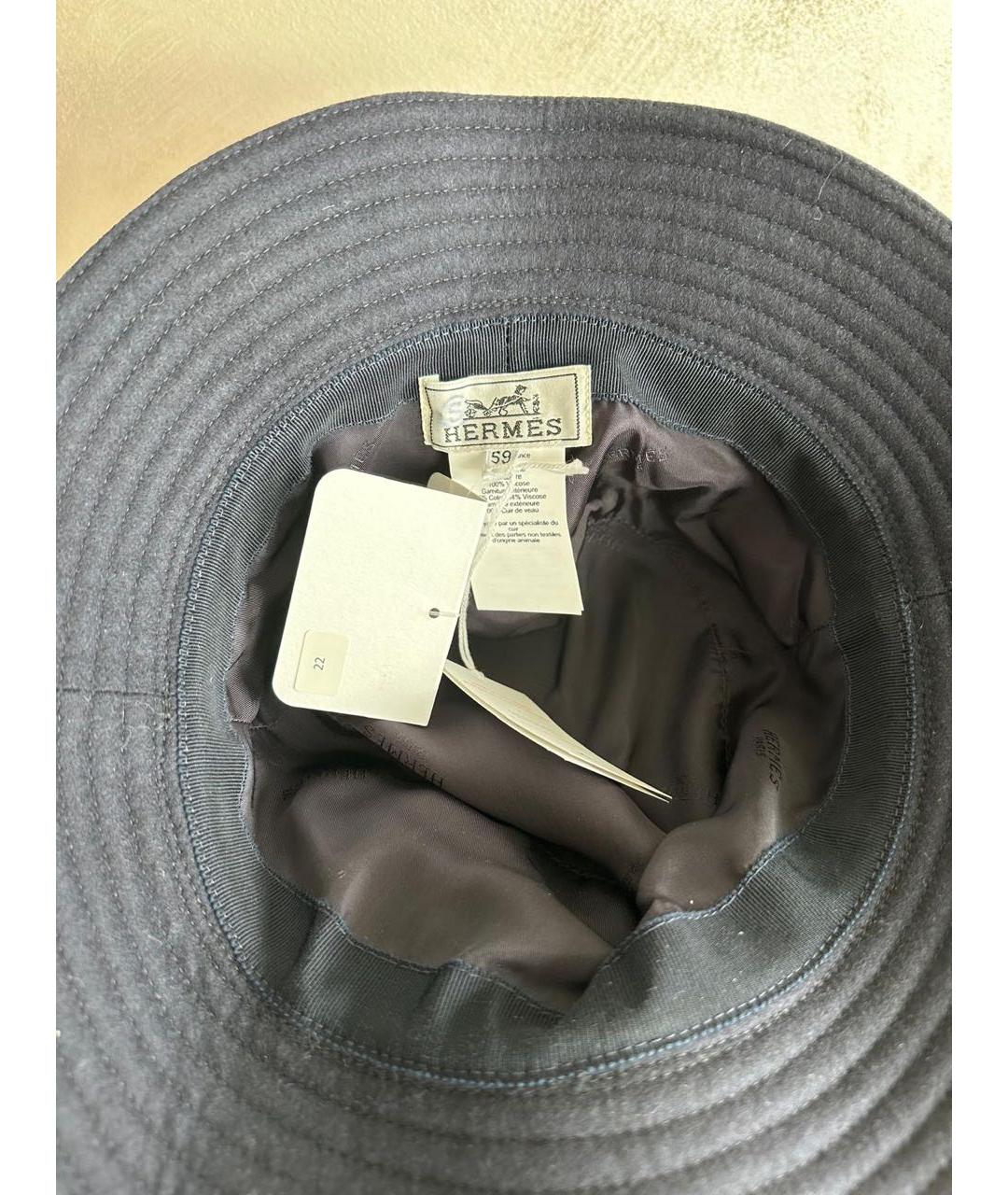 HERMES Антрацитовая кашемировая шляпа, фото 8