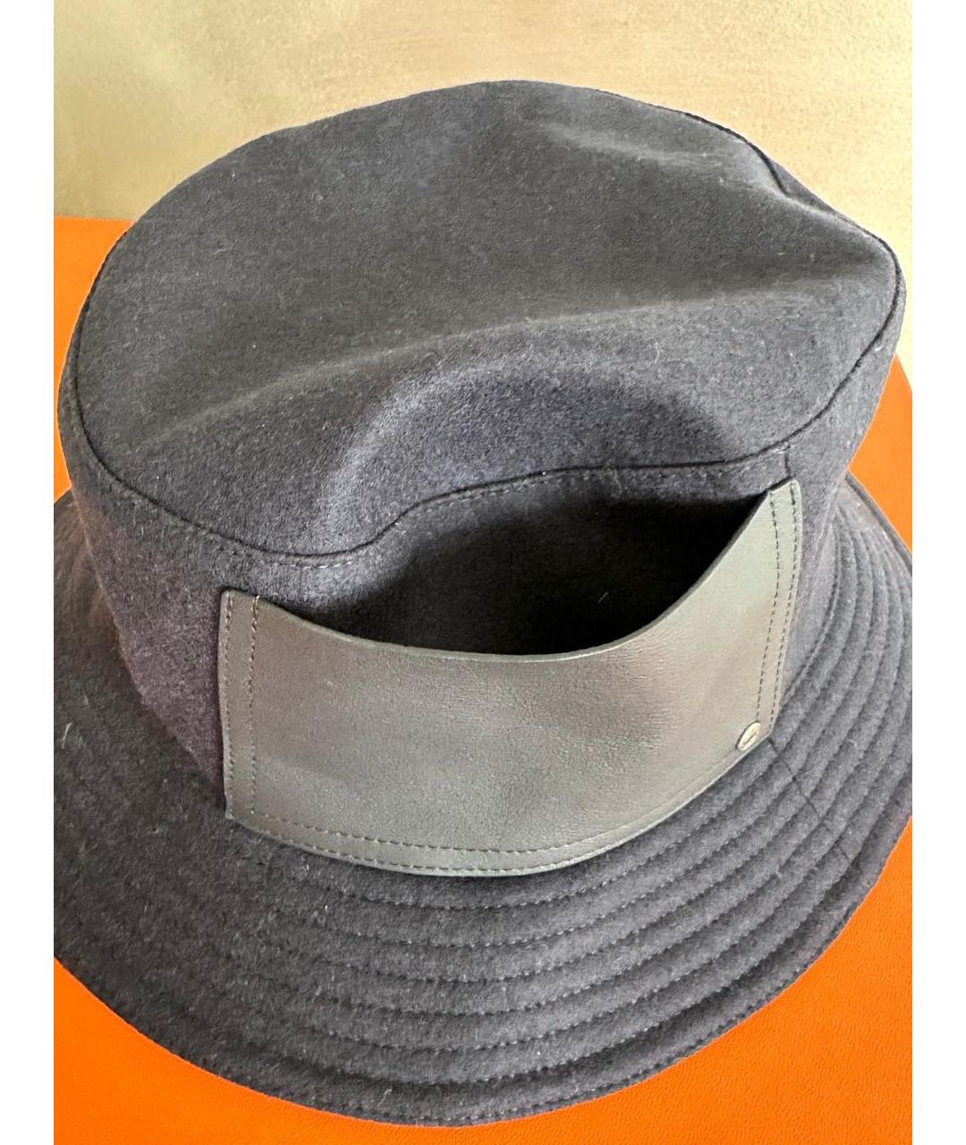 HERMES Антрацитовая кашемировая шляпа, фото 5