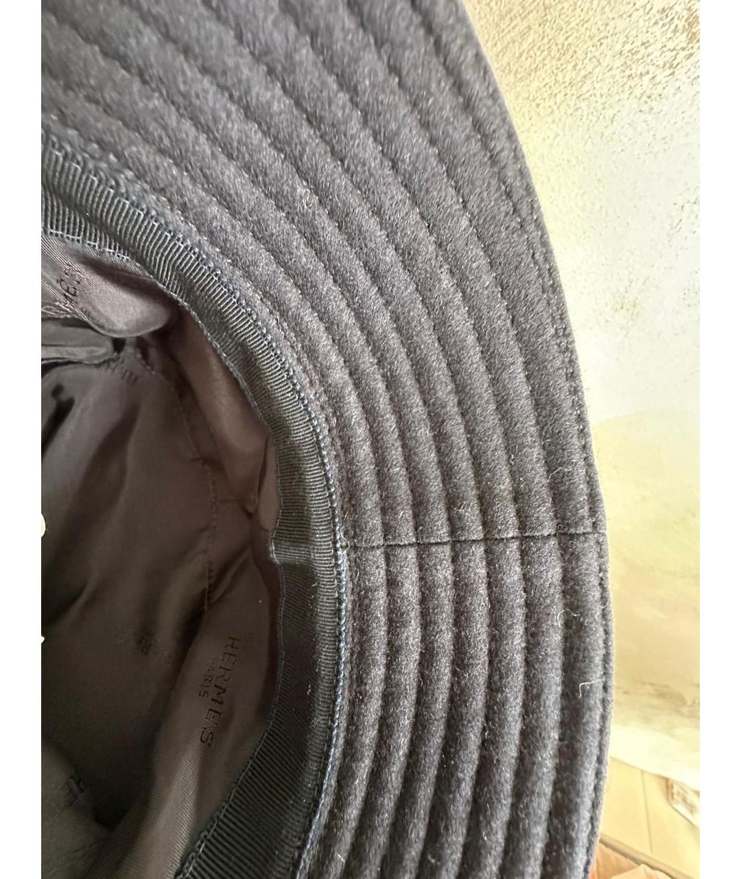 HERMES Антрацитовая кашемировая шляпа, фото 6