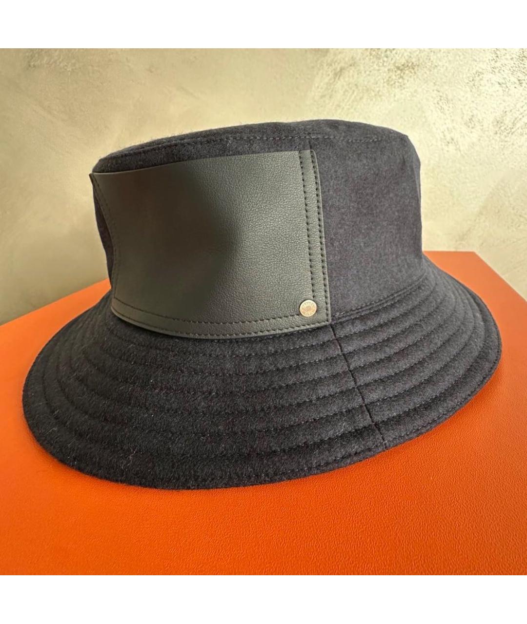 HERMES Антрацитовая кашемировая шляпа, фото 3