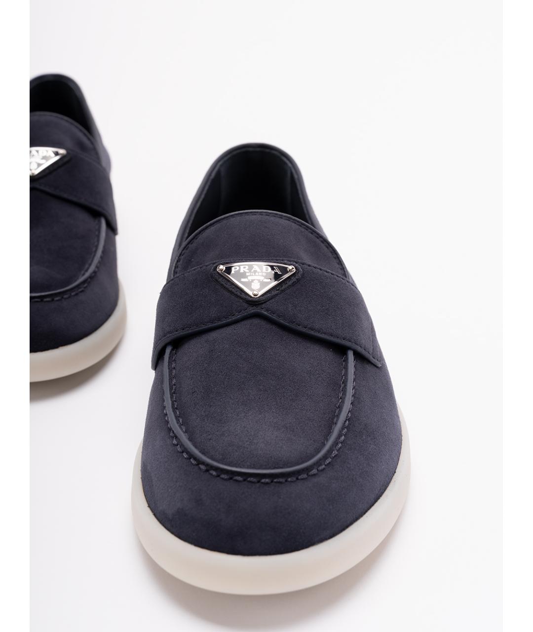 PRADA Синие замшевые лоферы, фото 5