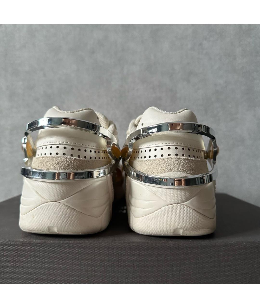 RAF SIMONS Бежевые кожаные низкие кроссовки / кеды, фото 4