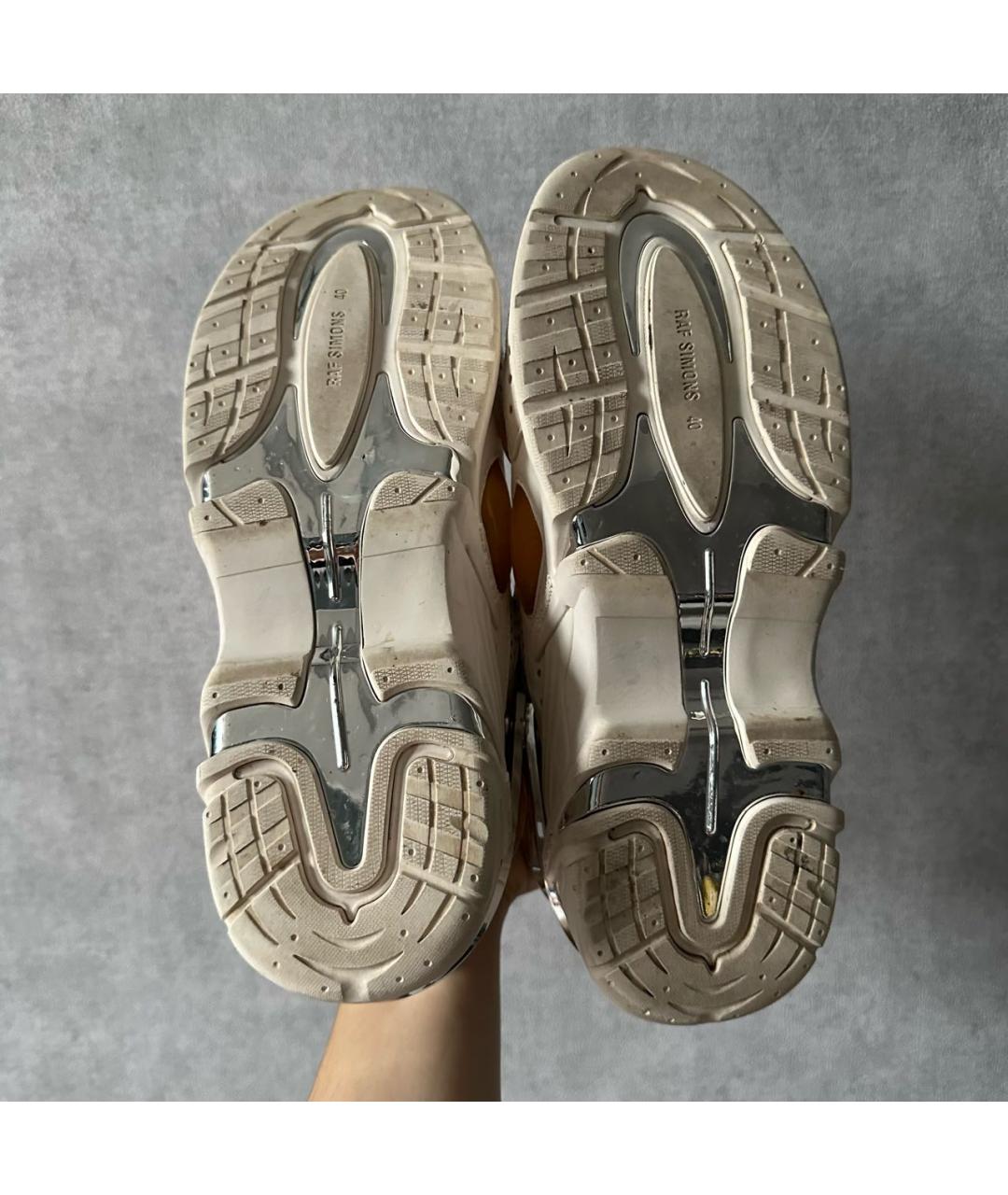 RAF SIMONS Бежевые кожаные низкие кроссовки / кеды, фото 5