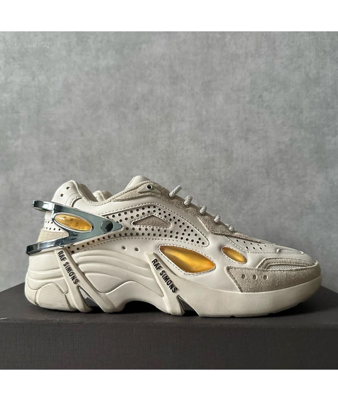 RAF SIMONS Бежевые кожаные низкие кроссовки / кеды, фото 6