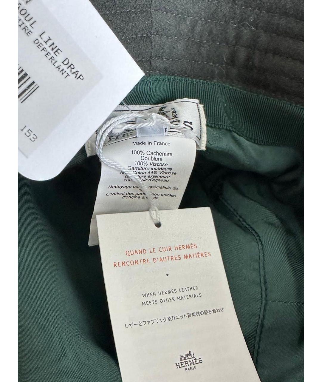 HERMES Зеленая кашемировая шляпа, фото 7