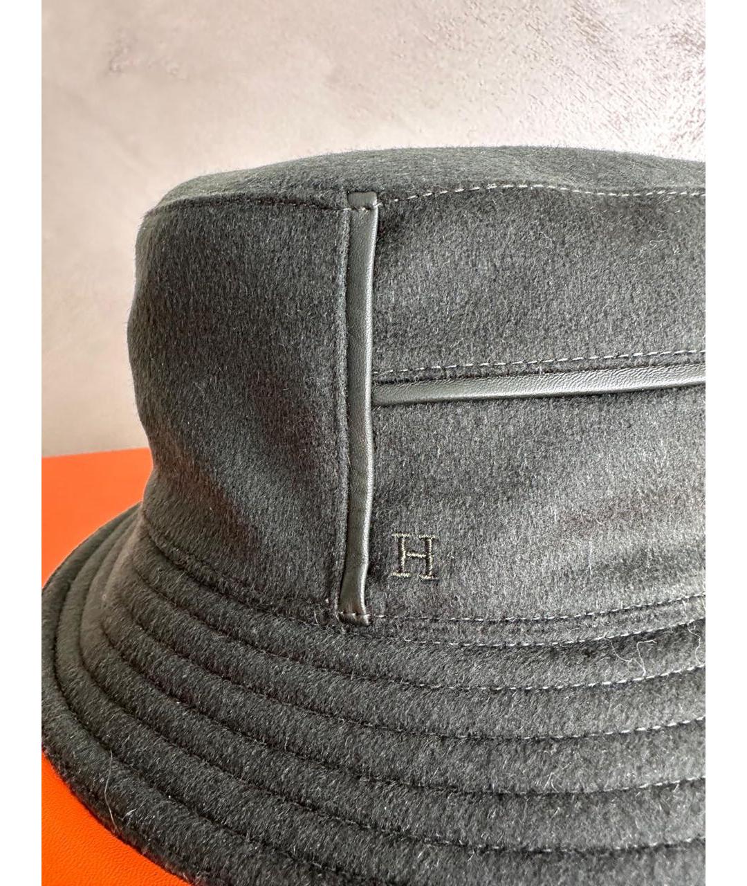 HERMES Зеленая кашемировая шляпа, фото 4