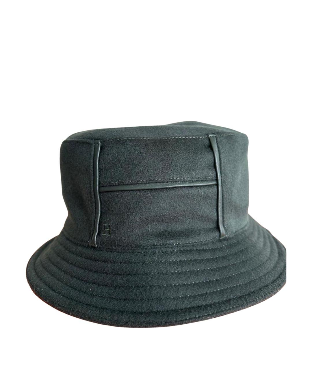 HERMES Зеленая кашемировая шляпа, фото 1