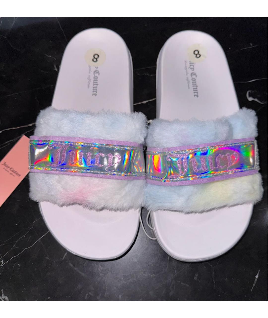 JUICY COUTURE Белые резиновые шлепанцы, фото 2
