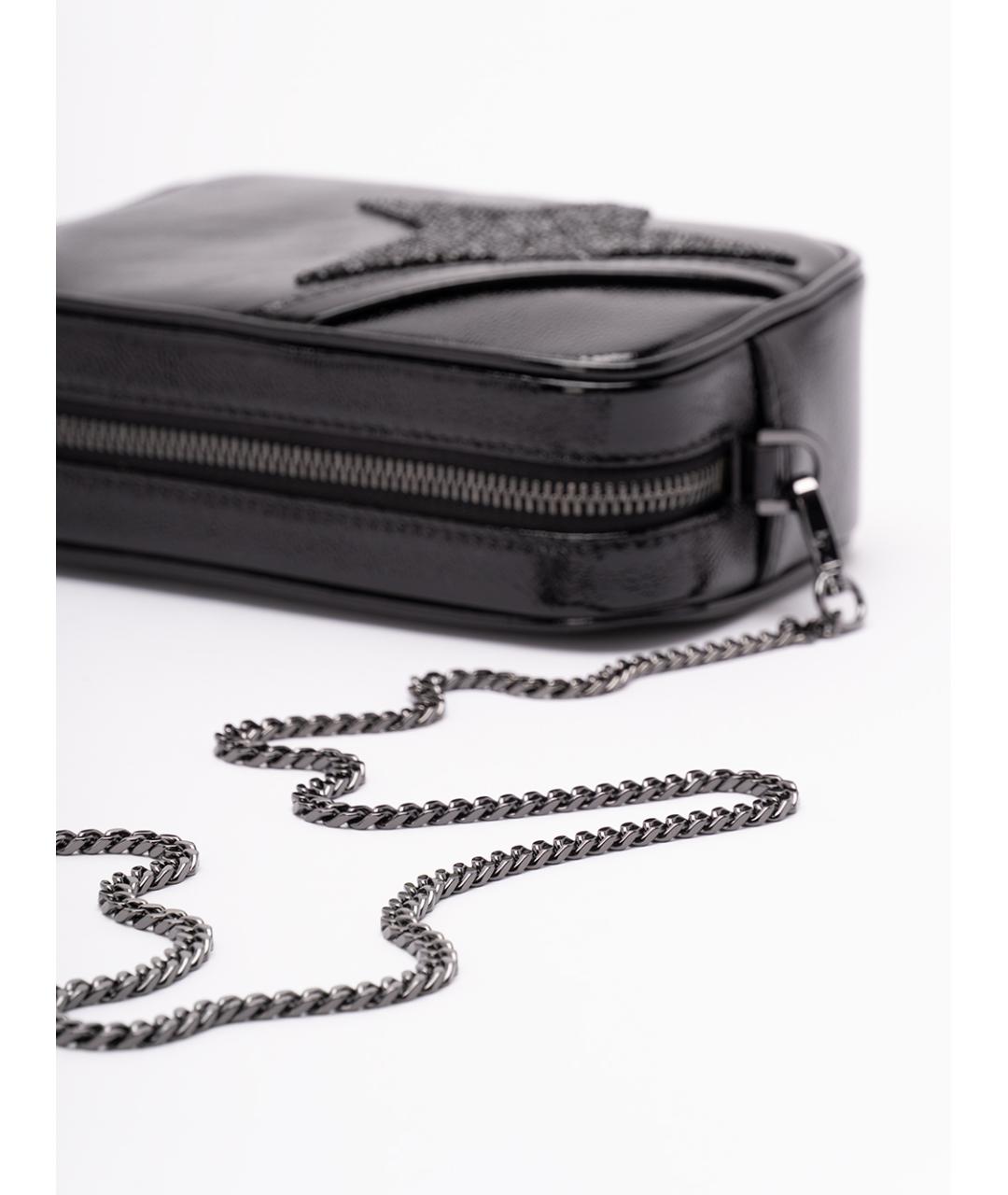 GOLDEN GOOSE DELUXE BRAND Черная кожаная сумка через плечо, фото 3