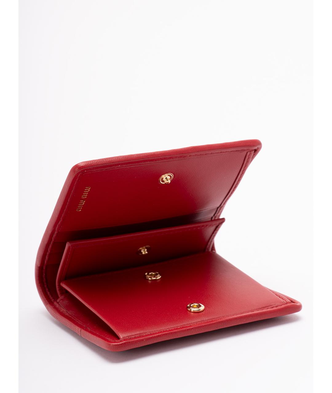 MIU MIU Красный кожаный кошелек, фото 4