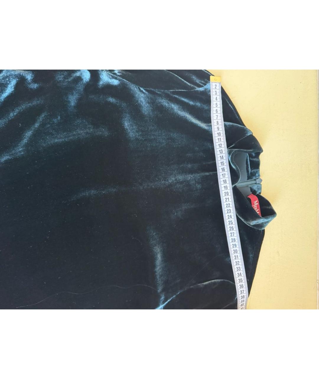 MAX MARA Темно-синее бархатное вечернее платье, фото 7