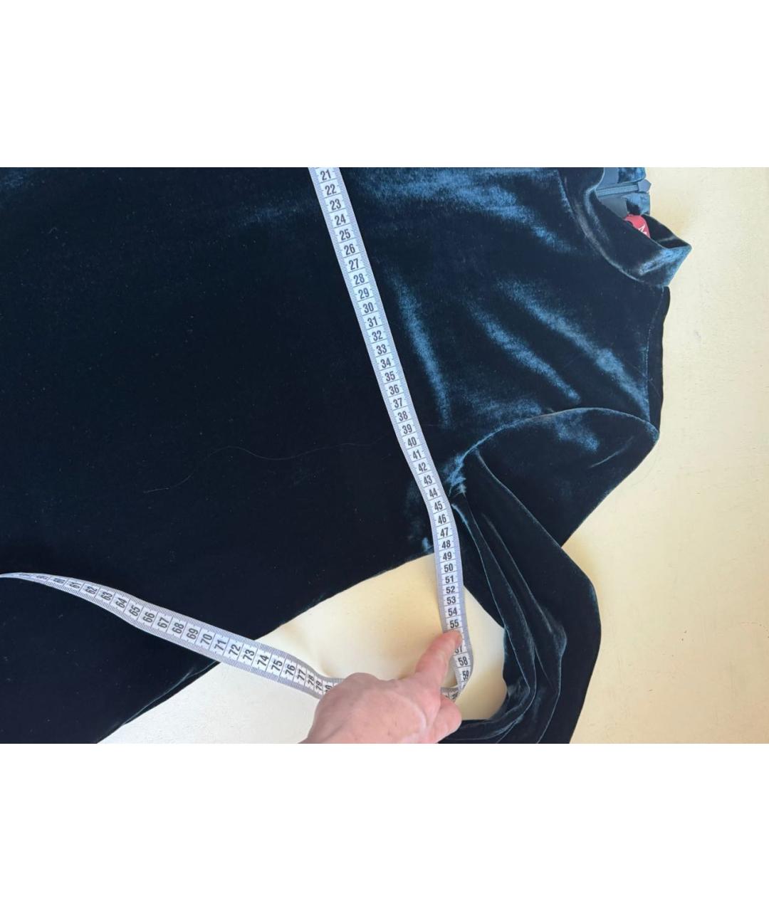 MAX MARA Темно-синее бархатное вечернее платье, фото 4