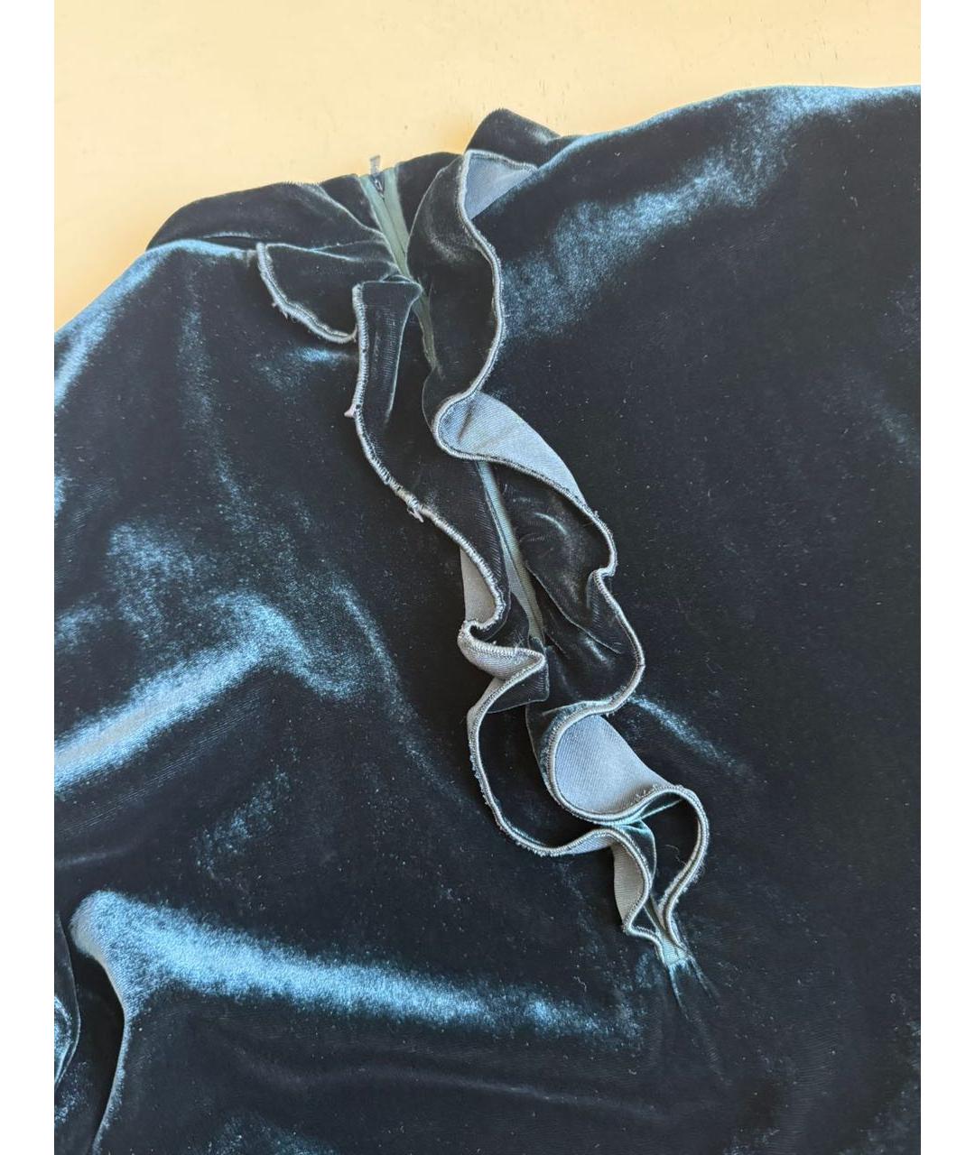 MAX MARA Темно-синее бархатное вечернее платье, фото 6