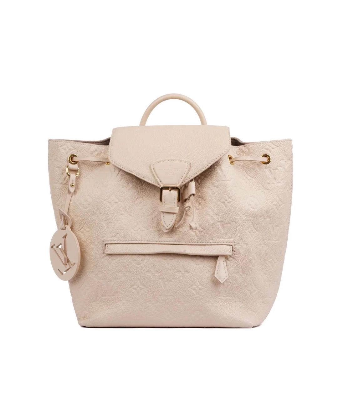 LOUIS VUITTON Бежевый кожаный рюкзак, фото 8