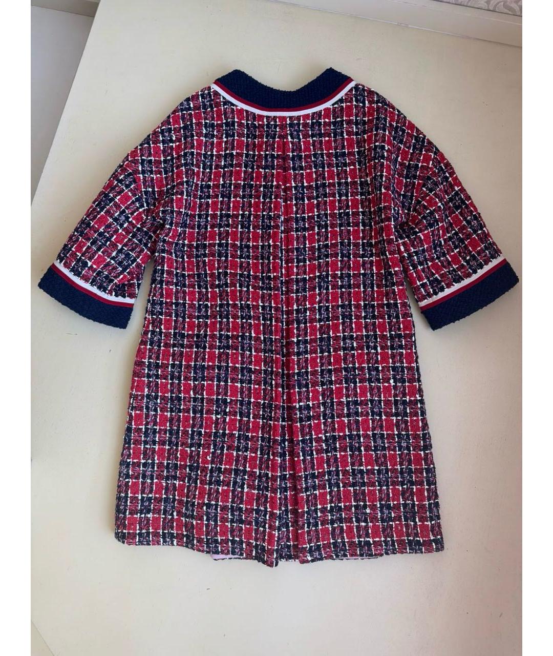 GUCCI Красное твидовое повседневное платье, фото 2