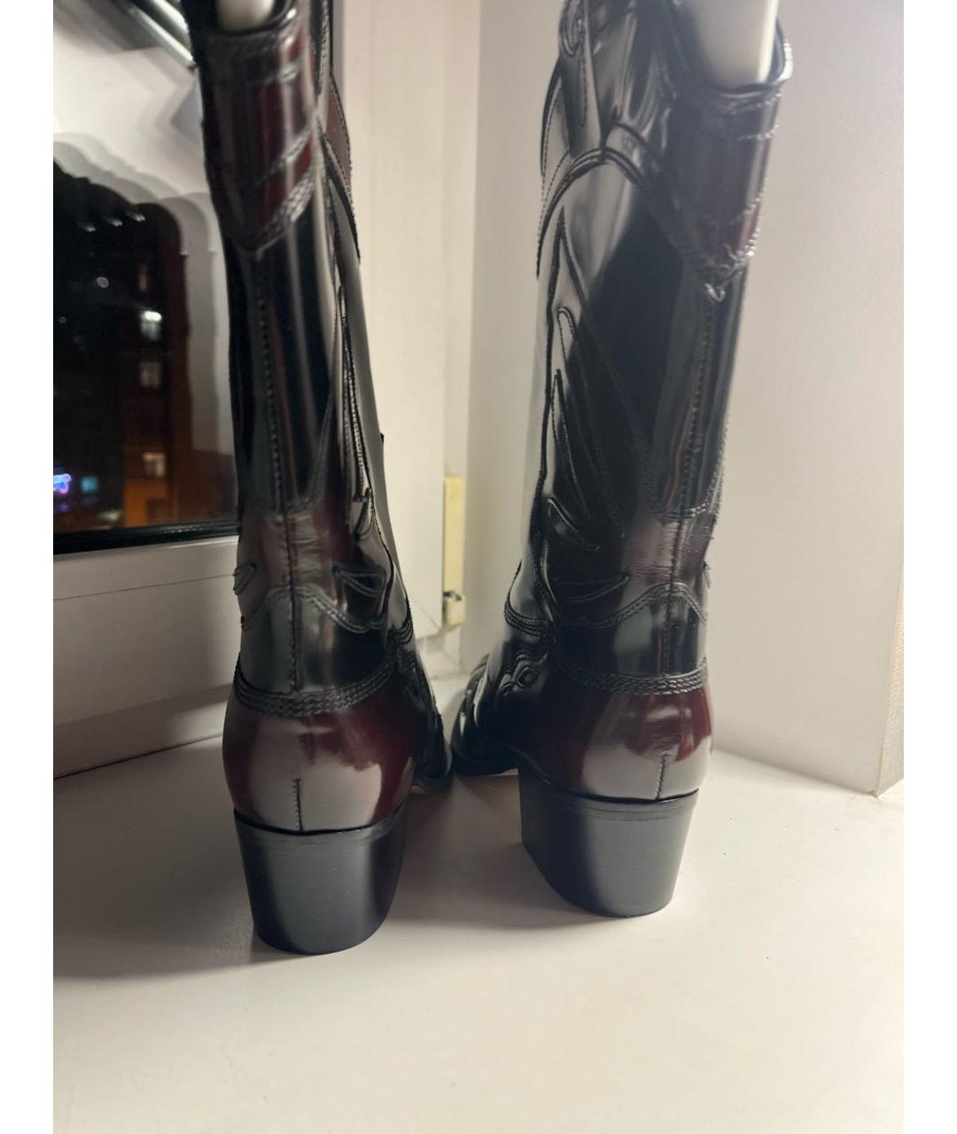 GANNI Черные кожаные сапоги, фото 5